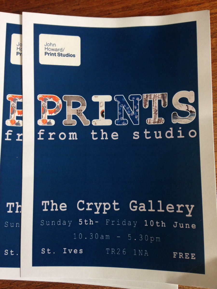 #Prints  <a href="/JohnHowardPrint/">John Howard</a> Studios #exhibition in #StIves #cornwall next week The Crypt Gallery