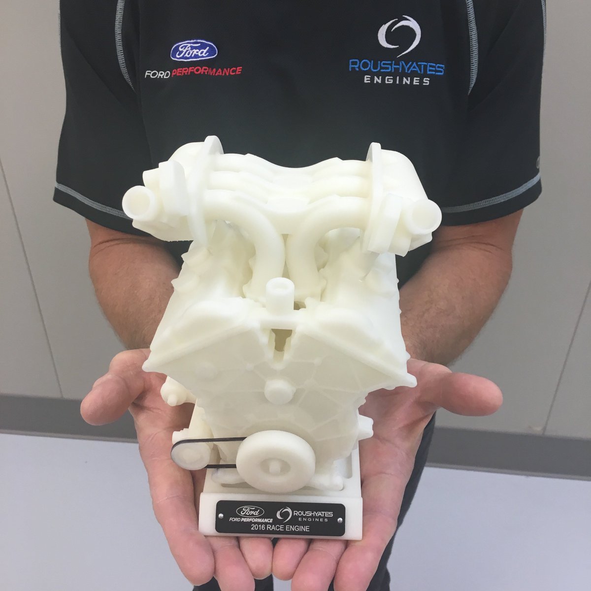 This #FordGT race engine replica can fit in the palm of your hands! FOLLOW &amp; RT <a href="/Yates_Doug/">Doug Yates</a> for a chance to win!