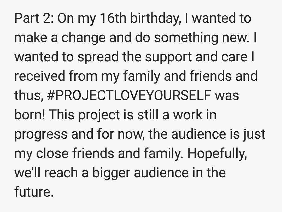 PROJECTLOVEYOU1's tweet photo. The story behind #PROJECTLOVEYOURSELF: https://t.co/1lp4RjNmtC
