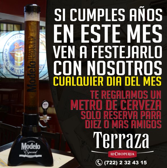 pistaderevista's tweet photo. Viernes para consentir a los cumpleañeros en @terrazachop .Te esperamos¡¡ https://t.co/ERnEseZGpH