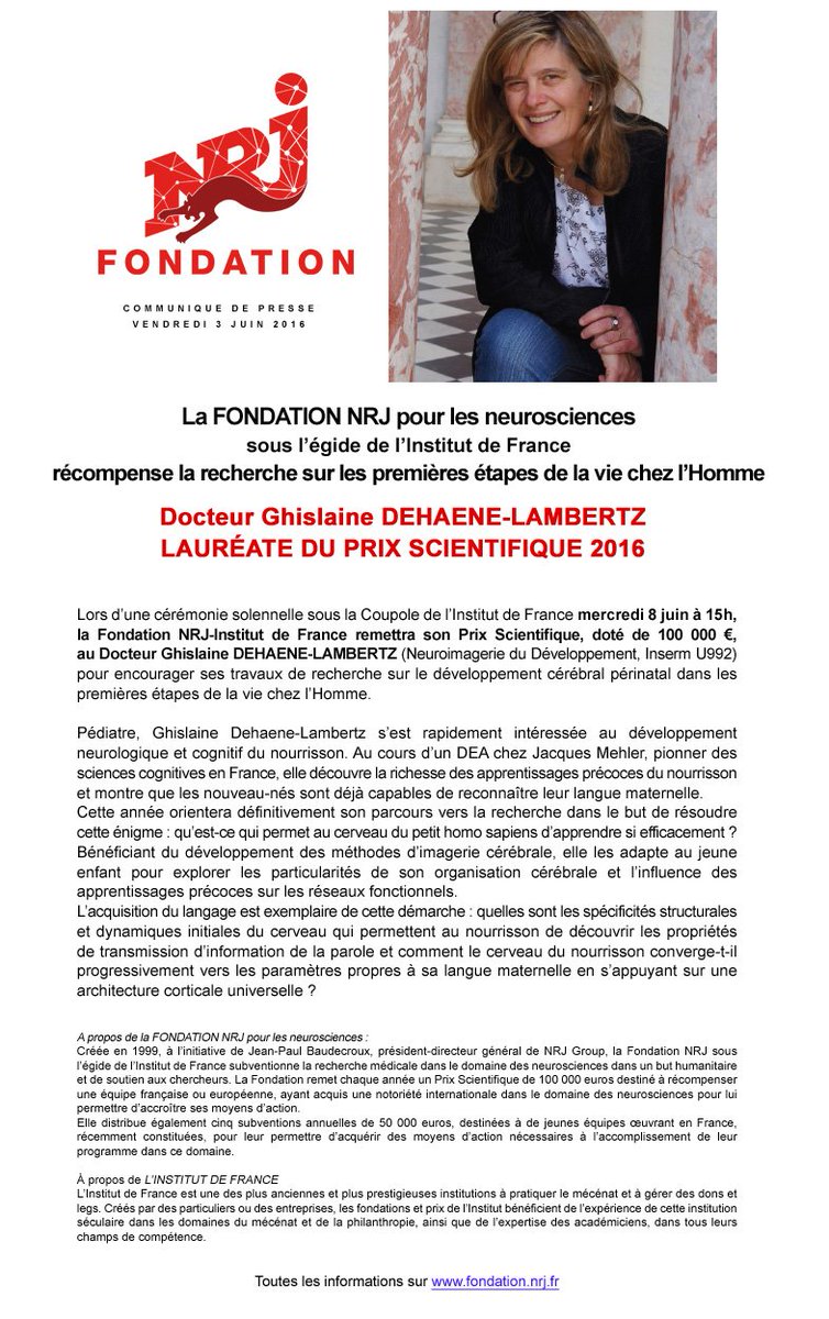 NRJ Group Presse (@nrjgrouppresse) on Twitter photo Mercredi 8 juin à 15h, la Fondation NRJ - <a href="/IFParis/">Institut français</a> remettra son Grand Prix Scientifique, doté de 100 000€ ! Mercredi 8 juin à 15h, la Fondation NRJ - <a href="/IFParis/">Institut français</a> remettra son Grand Prix Scientifique, doté de 100 000€ !