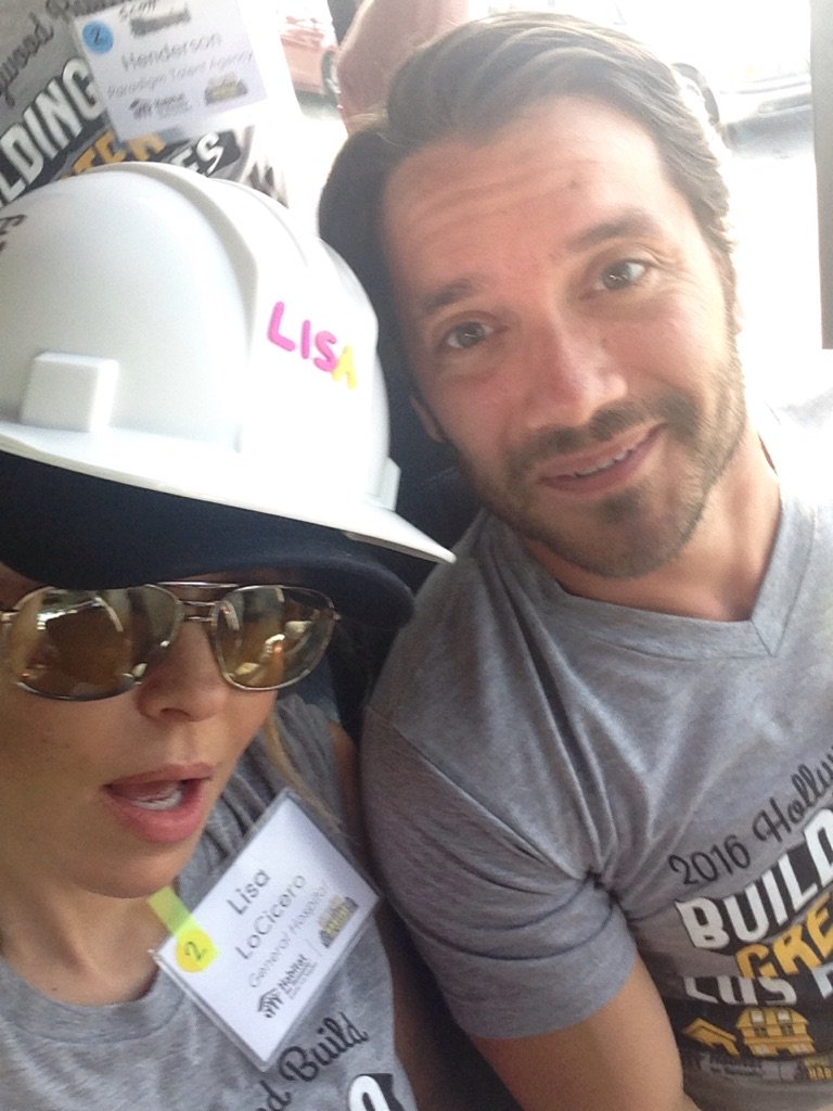 lisalocicerogh's tweet photo. Heading out to build with best TV son @dom_zamprogna @HabitatLA #habitatbuild2016 https://t.co/MJ5ZkagXqI
