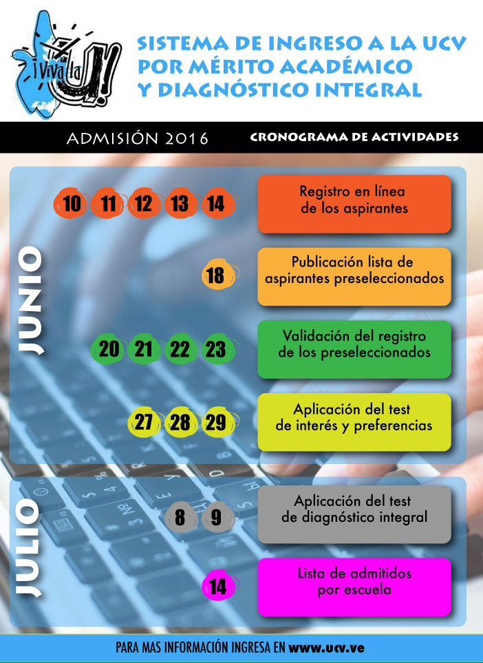 VivaLaUCV's tweet photo. ¿Estás interesado en acceder a la UCV? ¡Conoce las fechas del nuevo sistema de ingreso #UCV para este 2016! https://t.co/3qF5ne9kUN