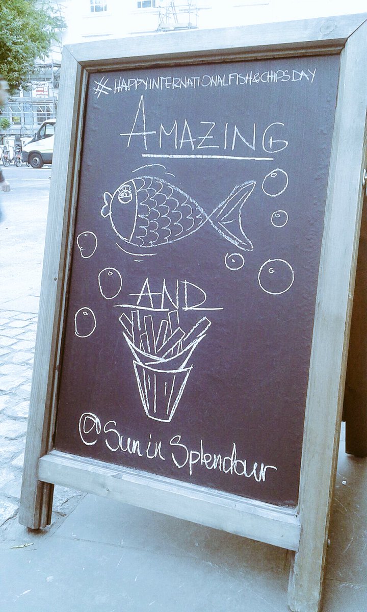 suninsplendour's tweet photo. Happy international #fishandchipday !! Pop in to @suninsplendour and try the best Fish&amp;Chips in #NottingHill 🐋 https://t.co/QOn1vq4PKH