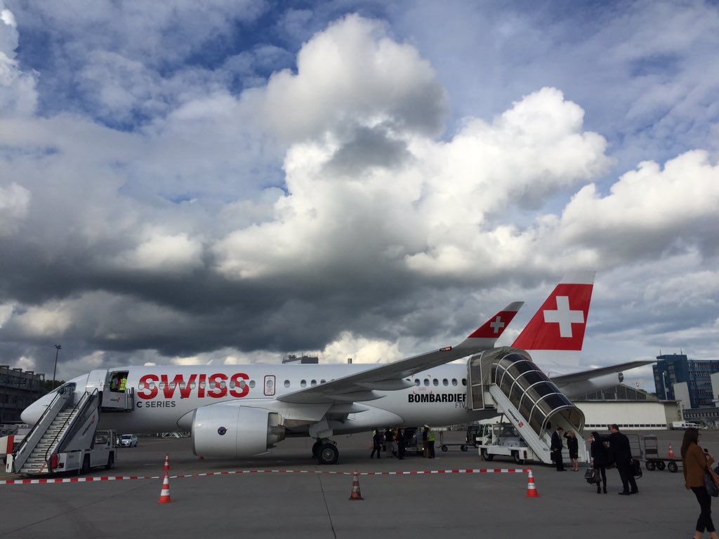 TheAirchive's tweet photo. Made it to @zrh_airport , great flight @BBD_Aircraft #CSeries access all areas https://t.co/6uZZqtTzgR