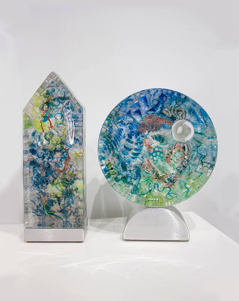 SurfaceGallery1's tweet photo. Open all weekend to pair you w/your perfect contemporary art #AVLart #artgallery #AlexAnagnostou #sandcastglass https://t.co/BBIuSGaFv4