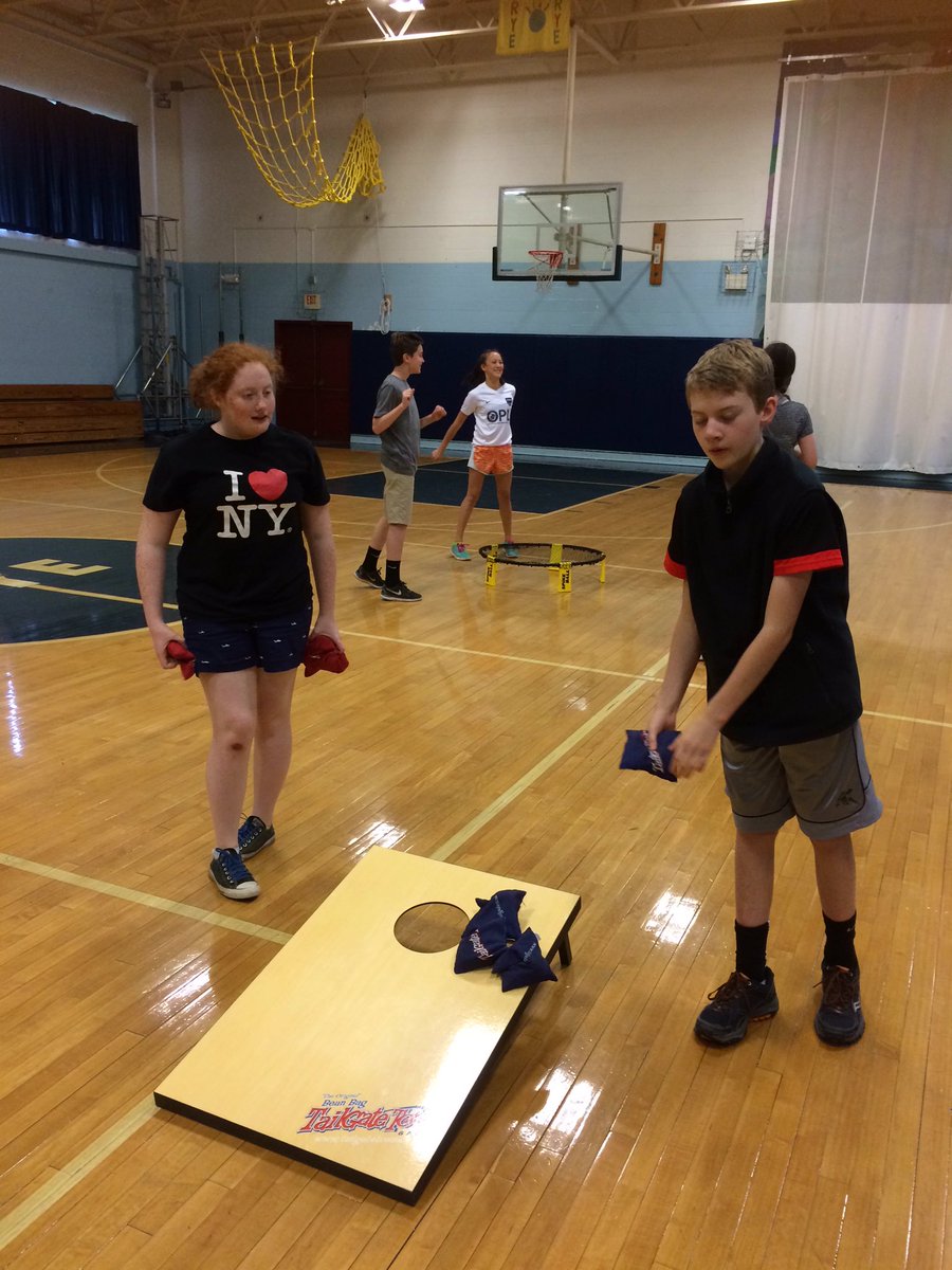 pcronin1's tweet photo. @Spikeball, ladder Ball and cornhole inside to promote #NHMoves #90 day challenge at #RJH https://t.co/nqB9hL0ySp