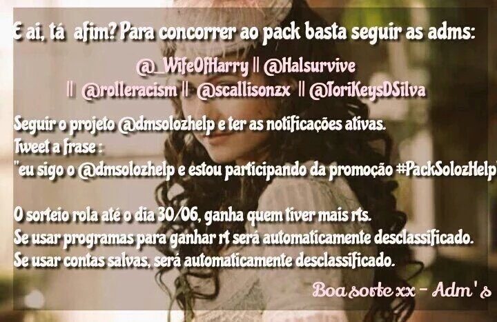 ollgpersona's tweet photo. Eu sigo o @dmsolozhelp e estou participando da promoção  #PackSolozHelp https://t.co/EP3X2Romak