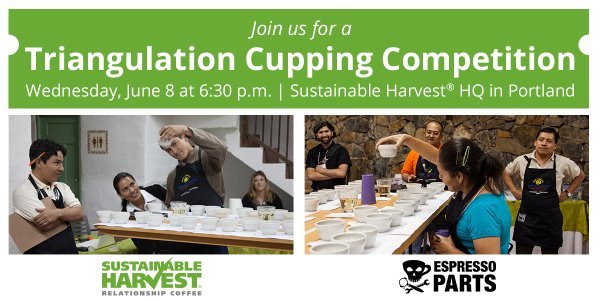 SHRobbiePDX's tweet photo. Join us for a triangulation cupping competition w/prizes+swag from @EspressoParts_!... https://t.co/wMkNa8OmxI https://t.co/Rny2cTwDOz