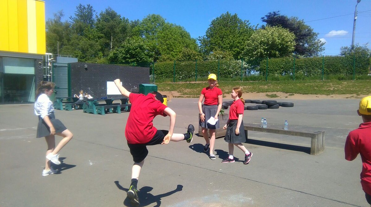 StCharlesNewton's tweet image. P7 girls teaching their peers Taekwondo #sharingskills #learningfromoneanother