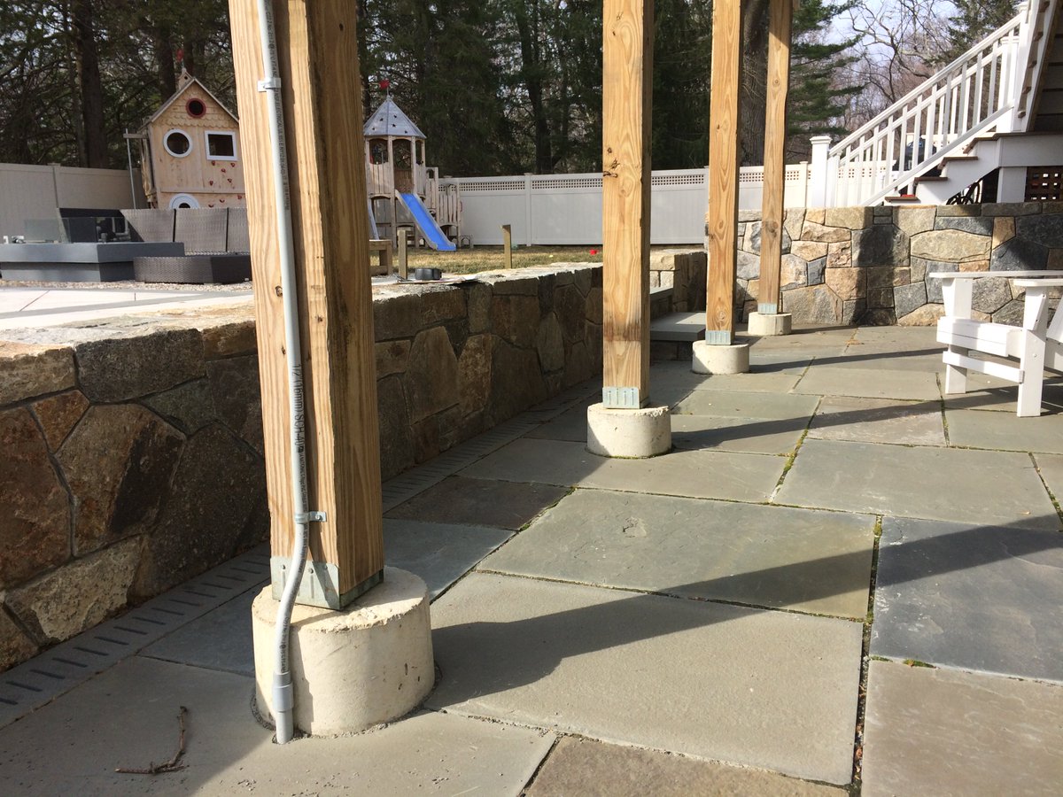 While we didn't build this we were called n 2 beautify substructure. Concrete piers were n eyesore. Much better now!