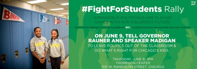 We've gone to Springfield, now it's time to rally in Chicago. June 9 -Thompson Center. Be There! #FightforStudents