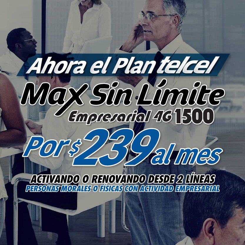 LinkTelefonia's tweet photo. Plan #Telcel Max #SinLímite Empresarial 4G 1500 · #LinkTelefonia #TelefoníaDeNegocios | https://t.co/vLBUOtYQAI https://t.co/nkkbQ3bjZ8