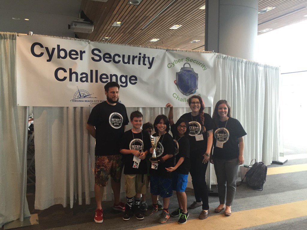 katie_catania's tweet photo. SUDO Sharks placed 1st @ STEM Trifecta Cyber Security Challenge. #soproud @BeachSupe @StrawbridgeES #vbtrifecta2016 https://t.co/bN5azYOQSU