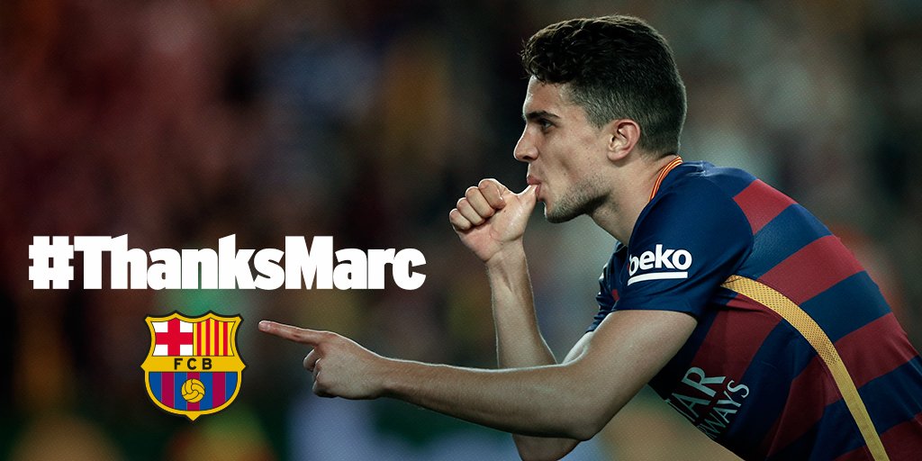 FCBarcelona's tweet photo. Post your farewell messages to @MarcBartra using the hashtag #ThanksMarc https://t.co/i1MPUhCqLI