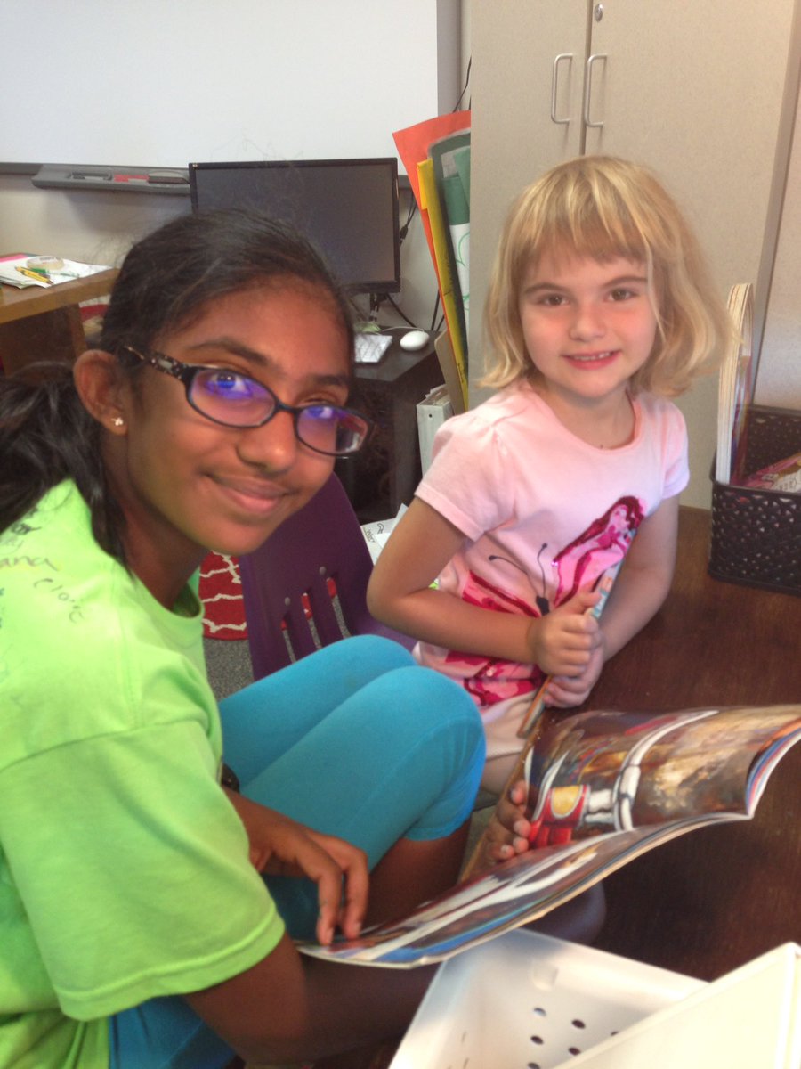 MissLodico's tweet photo. Reading with and saying goodbye to our Kindergarten buddies! @MaureenKno @greDCSD https://t.co/GPiu9II3Qn