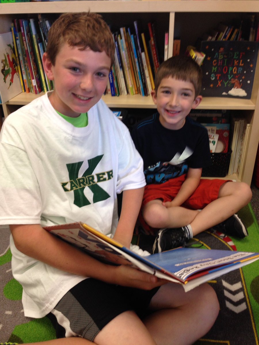 MissLodico's tweet photo. Reading with and saying goodbye to our Kindergarten buddies! @MaureenKno @greDCSD https://t.co/GPiu9II3Qn