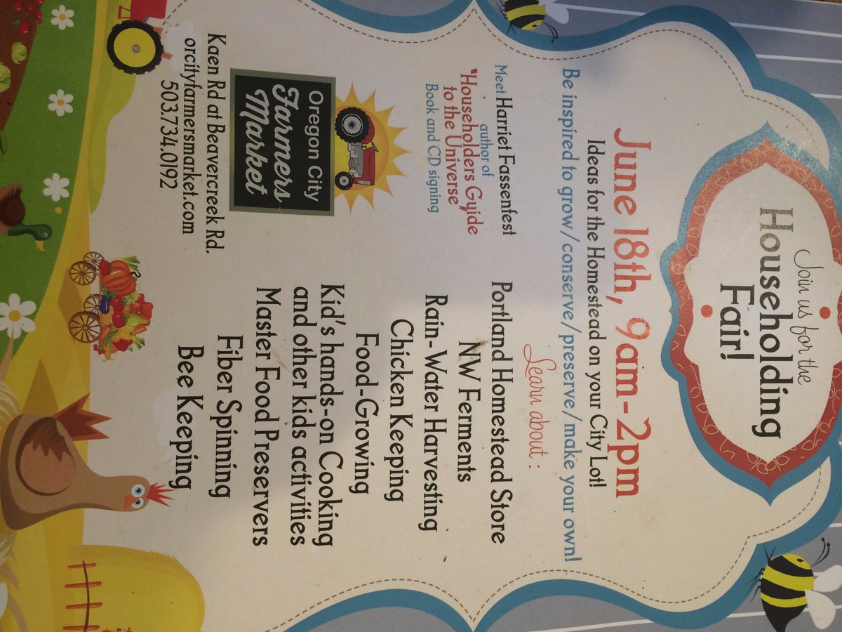 Join us next Saturday, June 18 at the #oregoncityfarmersmarket for their #householdingfair!