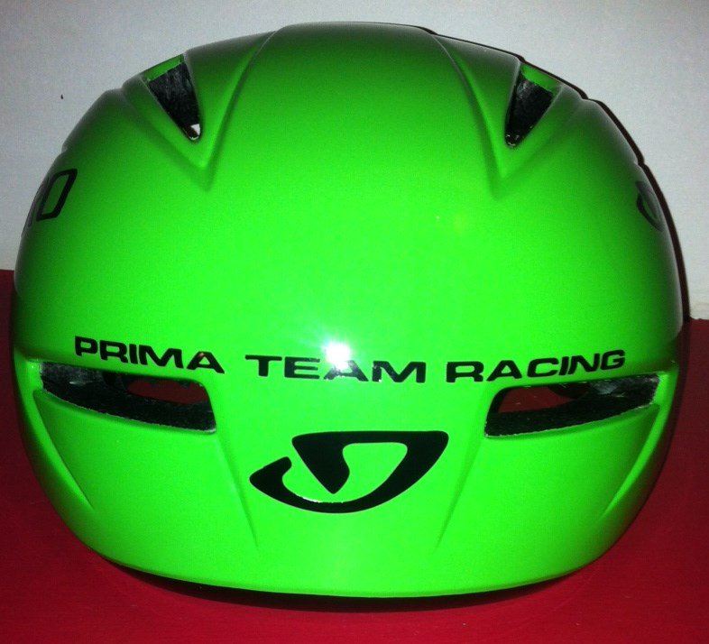 Making a fluoro helmet green for heavy hitter tony of @prima_team simple, but looking great!!