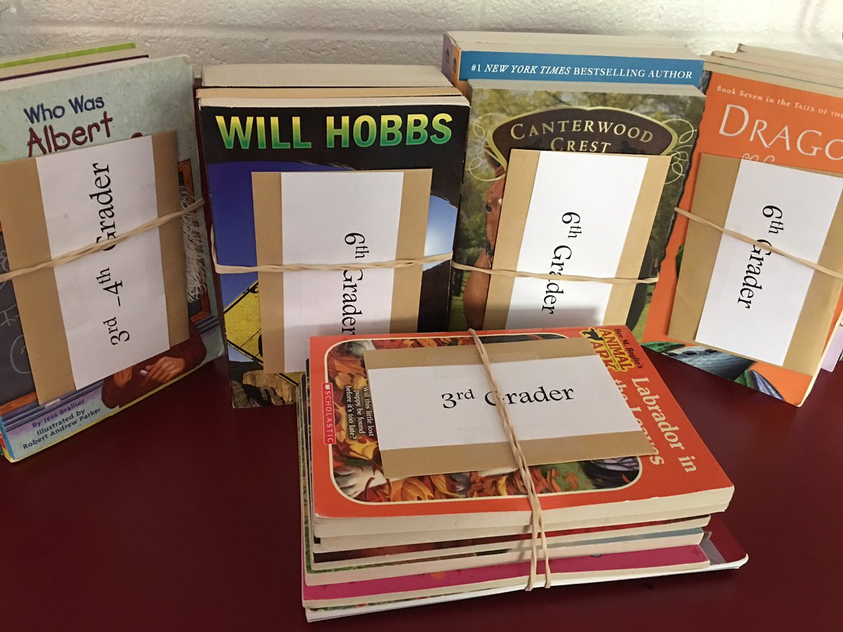 hrmspatriot's tweet photo. 7th grade ELA service learning project. These books were donated to the YWCA of Charlotte. https://t.co/8b07XELDrk