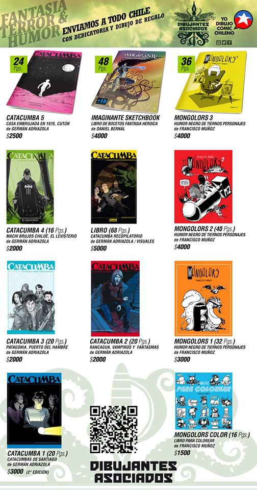 CAReyesG's tweet photo. La oferta de Dibujantes asociados en Stand 28 en #ComicConChile @danberima @germancomics https://t.co/FmuYBwGVSd