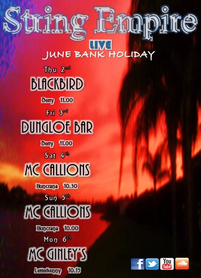 StringEmpire's tweet image. New date added! Catch us at Mc Ginley's Bar, Letterkenny this Monday night! @McGinleysBarLK @whatsondonegal