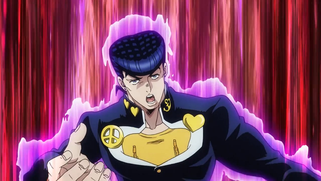 One of Josuke's most famous poses is just him summoning Crazy Diamond to  punch the spaghetti : r/StardustCrusaders