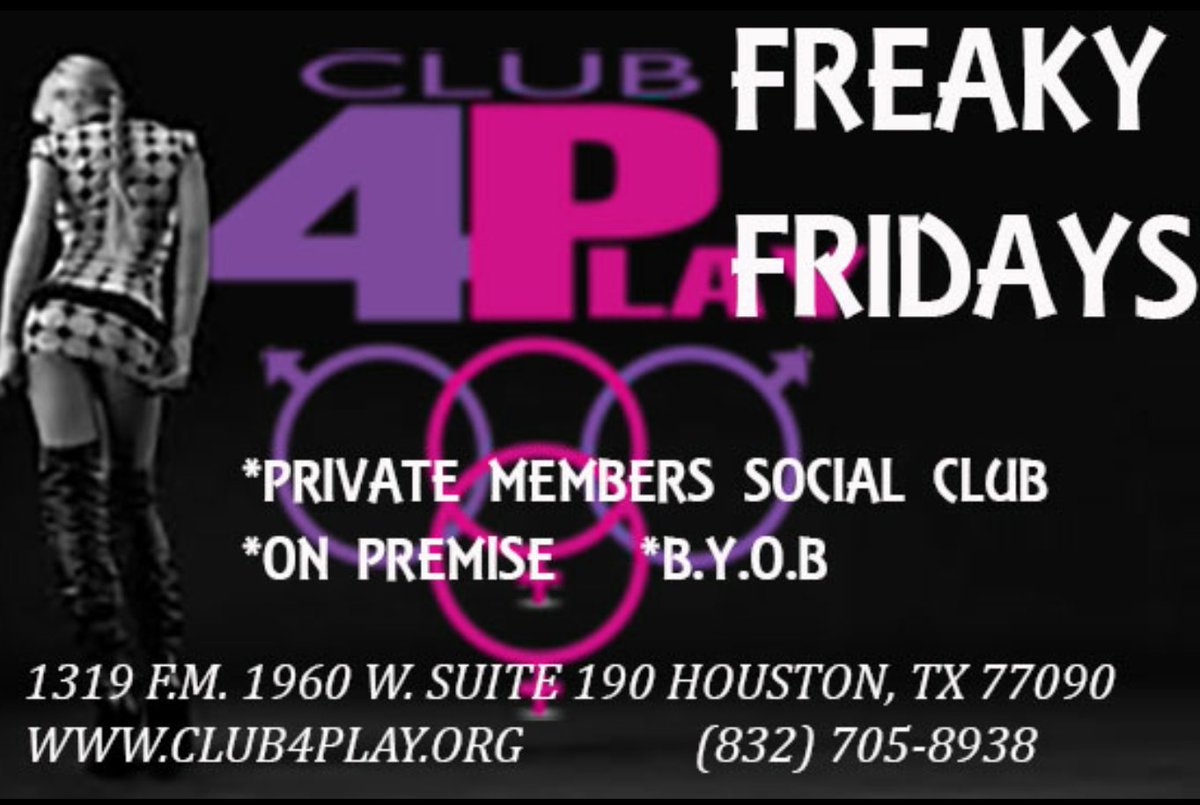 Club4PlayTX69's tweet photo. Come join us tonight for our #freakyfriday #swingingcouples #lifestylecouples https://t.co/0FnYeEJIcj