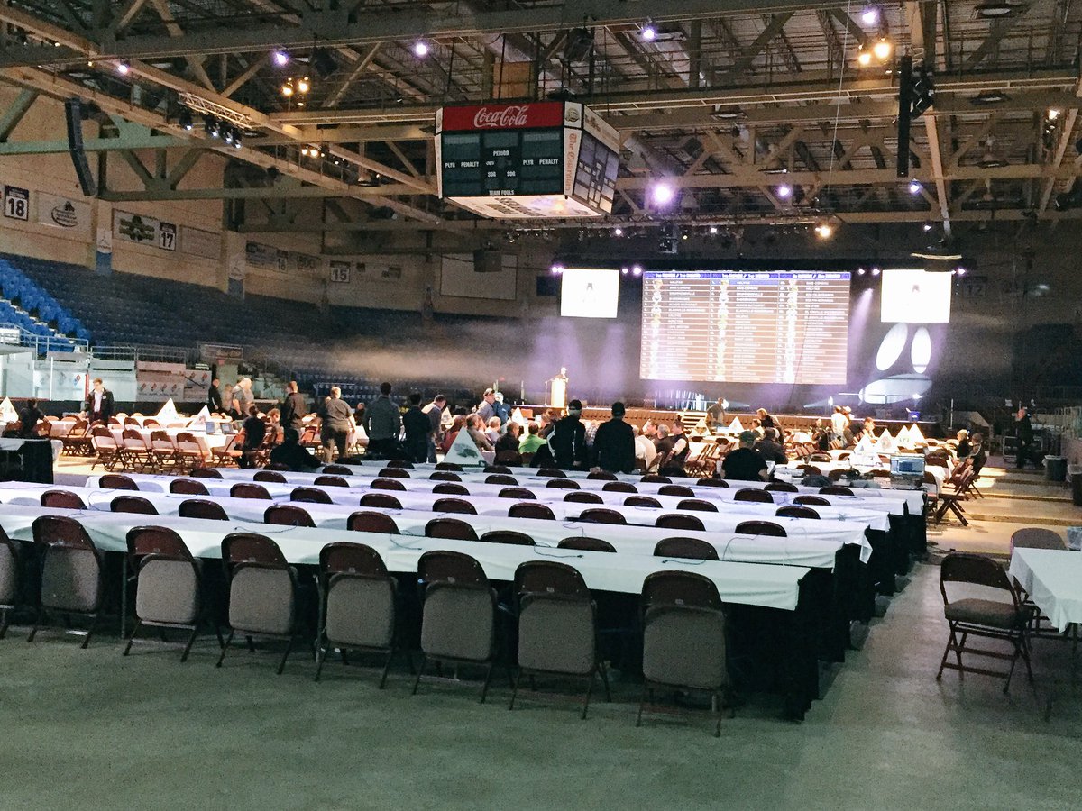 DarcyCudmore's tweet photo. Things looking great at the @EastlinkCtrPEI for tomorrow's @QMJHL draft! #PEI #CHLDraft @IslandersHKY https://t.co/Om5jf5lLu8