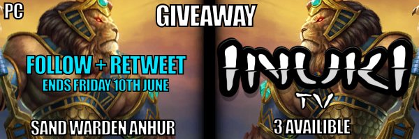 Inukii's tweet photo. Anhur Skin Give away! Follow and Retweet! It's a terrible week for me so I  hope these will cheer you up :D https://t.co/nOxBAiysLE