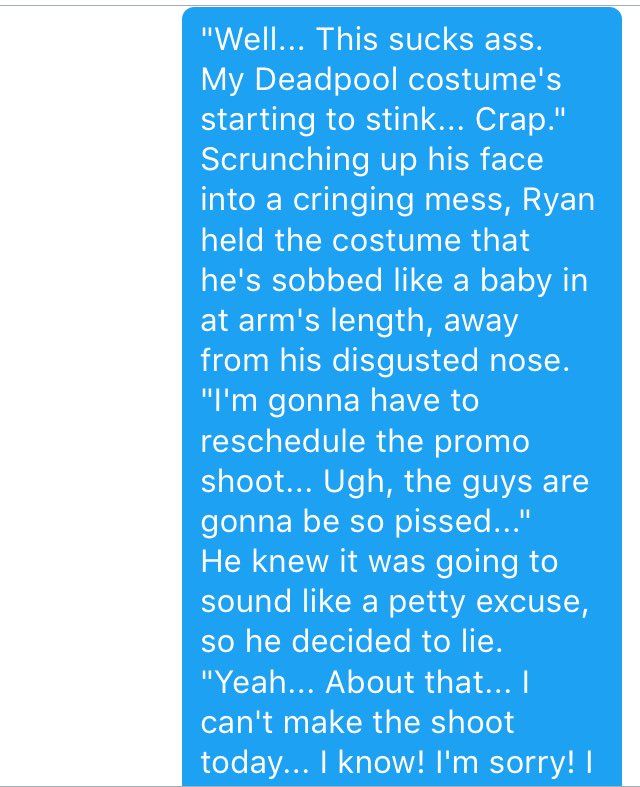 RyanIsDeadpool's tweet image. Part one of Audition: