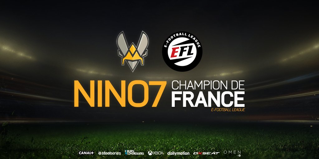 C'EST FAIT ! @Vitality_Nino7 est champion de France de l'<a href="/EFootLeague/">E-Football League</a> !! #VforVictory