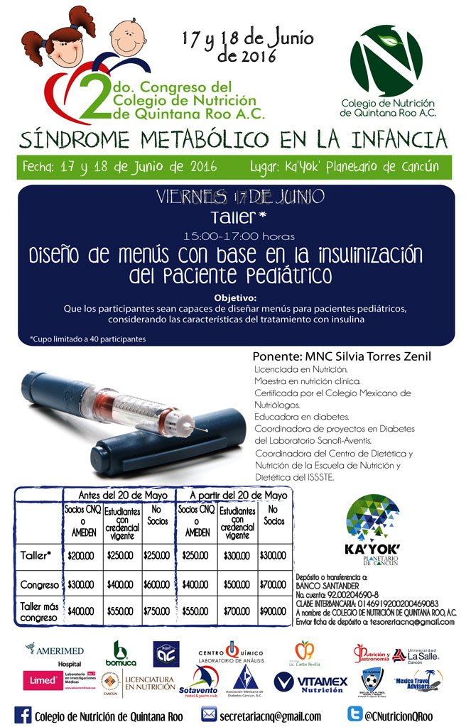 PlanetarioCun's tweet photo. Viene el Congreso del @CNutricionQRoo en #Kayok Tratarán el Síndrome Metabólico en la Infancia,diabetes infantil,etc https://t.co/0bjfidy750