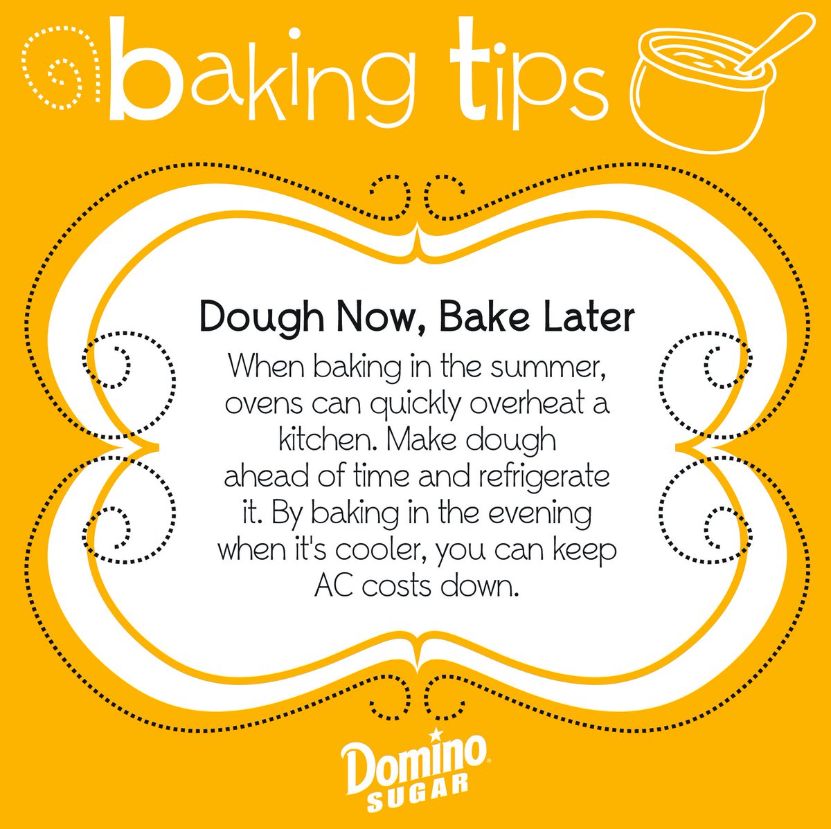 dominosugar's tweet image. Keep it cool while baking with this summertime #bakingtip. #baking #summer