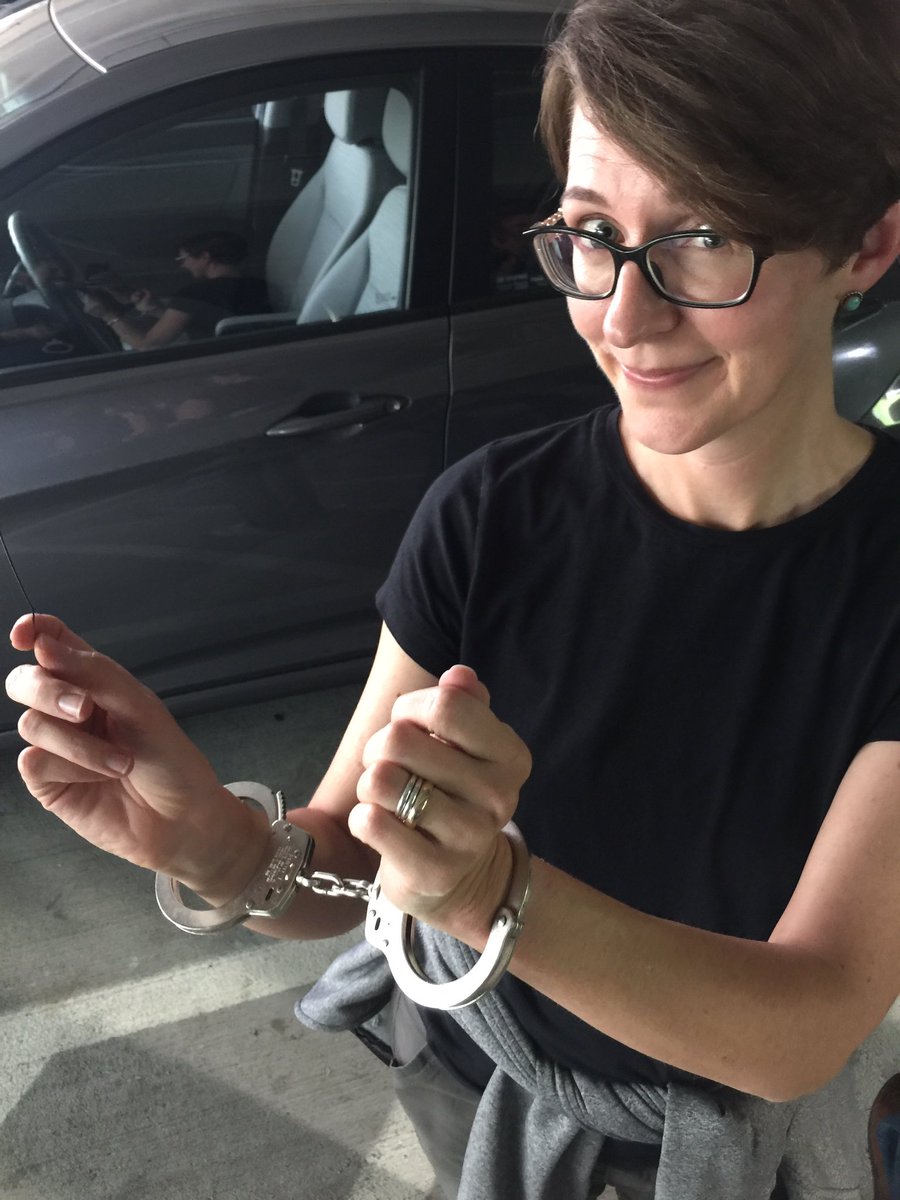 kathleenstarmer's tweet image. Today, I learned how to escape from handcuffs. As you do. #spyskills