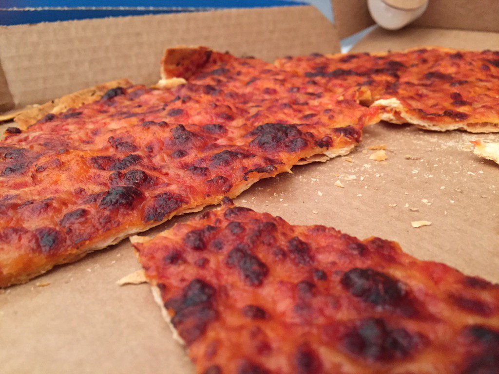 Poor excuse for a classic crust pizza. More like a wrap with melted cheese on top #dominospizza #NewtonAbbot