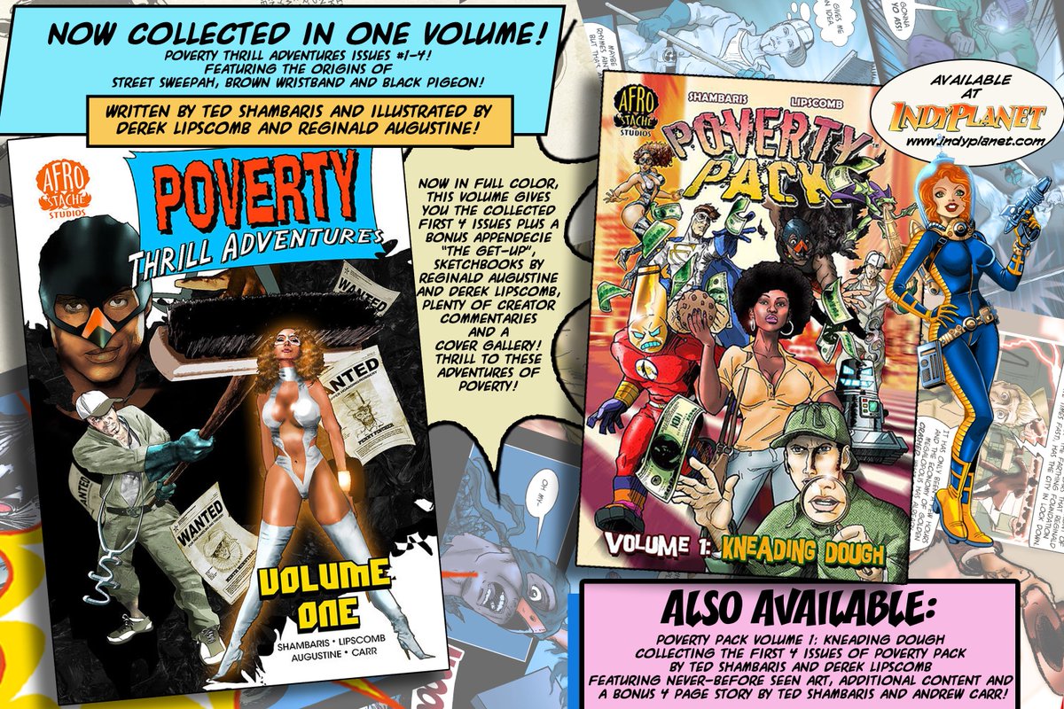 afro_stache's tweet photo. @promotecomics Explore the world of the #povertypack with these 2 great volumes! https://t.co/jFTYQyiahi