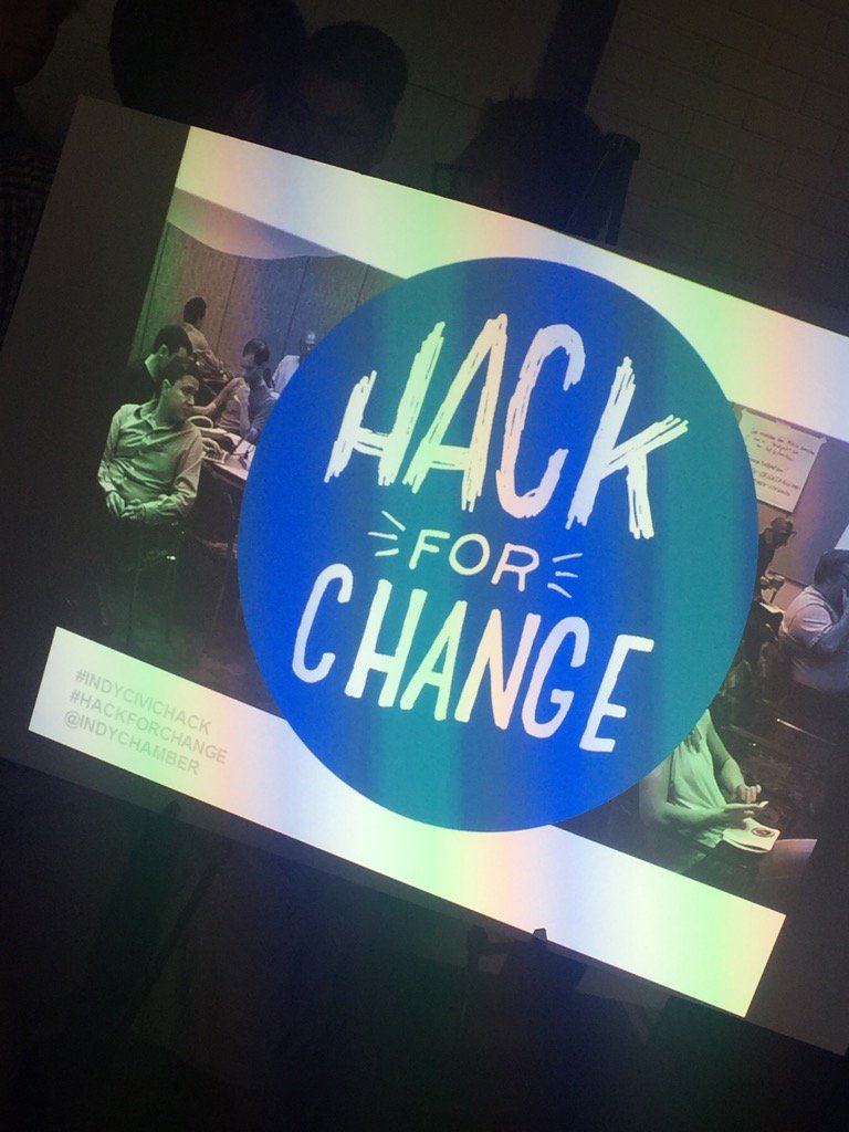 IndyMayorJoe's tweet photo. Tonight we join @IndyChamber @IndyGoBus @TechPointInd and others for #IndyCivicHack -- thanks to all who came out! https://t.co/XrA4YyLDah