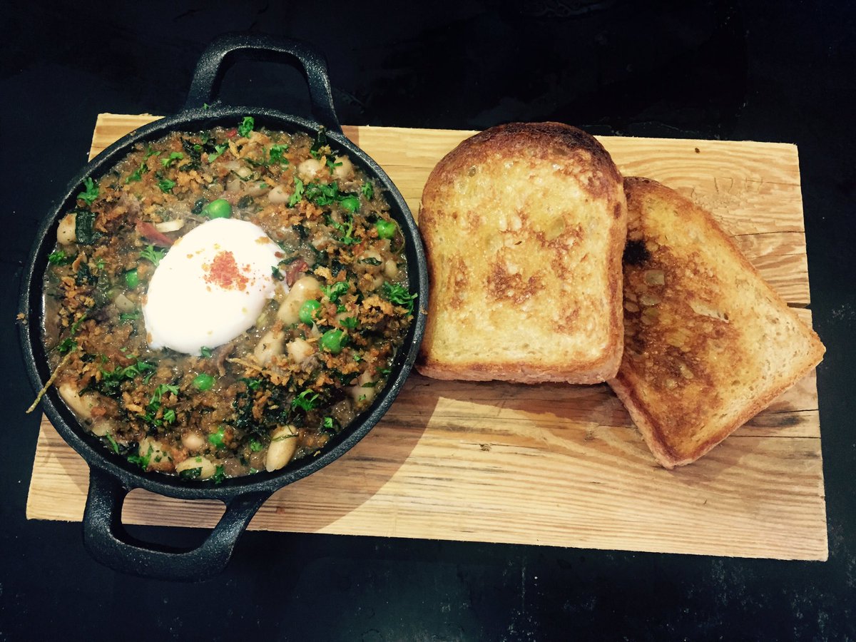 Goat, spicy chorizo, and pea casoulette with soft egg and sourdough  @zeallybaybread <a href="/TravelVictoria/">Travel Victoria</a> <a href="/welovelorne/">We Love Lorne</a>