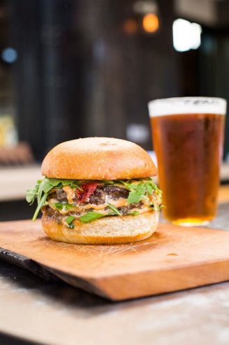 Hello weekend. Nothing beats our double double burger paired with a local craft beer.