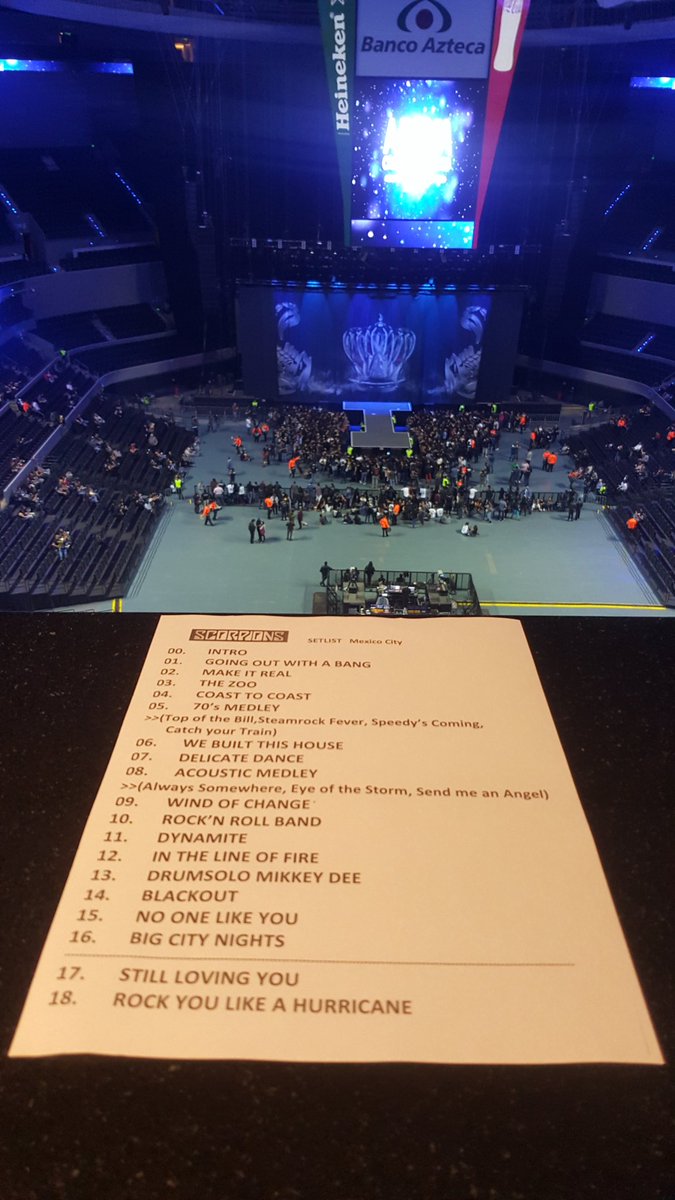 aramismexico's tweet photo. @scorpions #scorpionsmexico @ArenaCdMexico #setlis 50años de una excelente banda... https://t.co/szaSUu7zzT