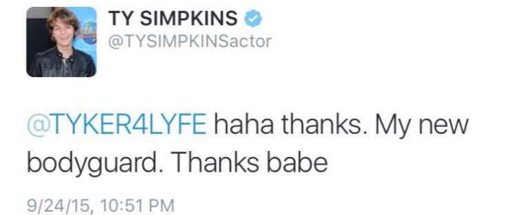 TYKER4LYFE's tweet photo. @TYSIMPKINSactor hi remember me?? <3 https://t.co/wYyc4HZEqW