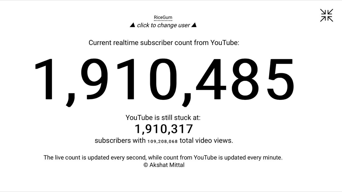 Ricegum count time real subscriber 