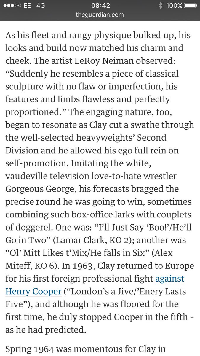 Muhammad Ali obituary by Frank Keating gu.com/p/42yyf/stw