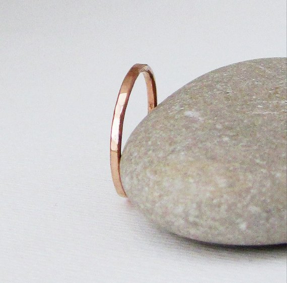 Thin rose gold wedding band.  Simple elegance.  buff.ly/1r6oPeU #jewelryonetsy #etsymntt #weddingband