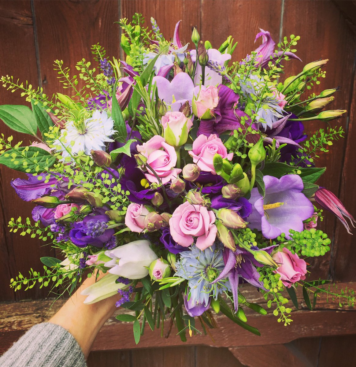 Rubybloomstyle's tweet photo. Parma violet inspired bridal bouquet #leeds #flowers #weddingflowers #florist #yorkshire #wakefield #rubybloom https://t.co/4s2mPN6tCP