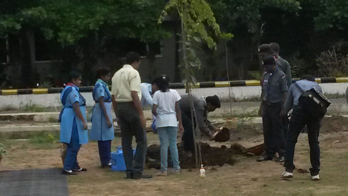 A number of trees have been planted in the premises of Diesel Shed, Hubballi today.