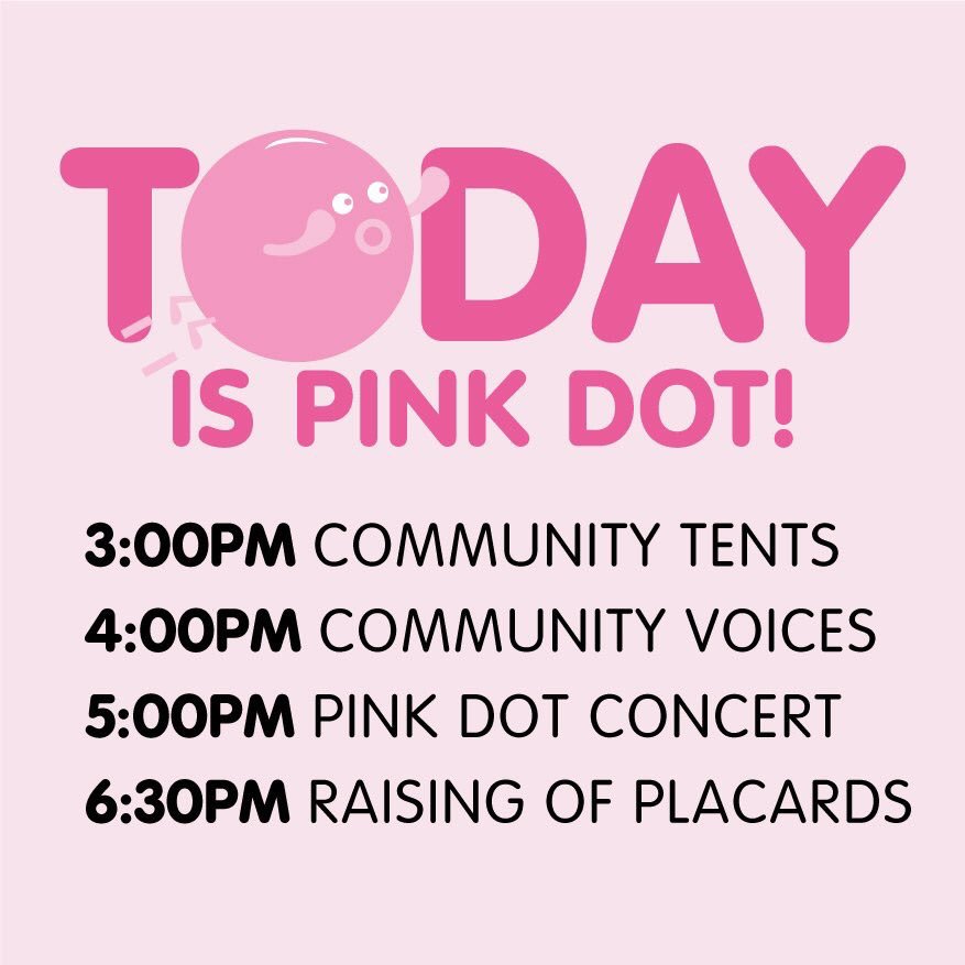 Actually_SG's tweet photo. IT IS TODAY! Let's celebrate 💕 #pinkdotsg https://t.co/jkN8OnVoYl