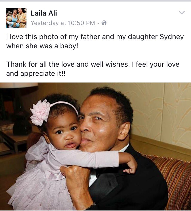 Laila Ali has taken to Facebook to remember her father #MuhammadAli.