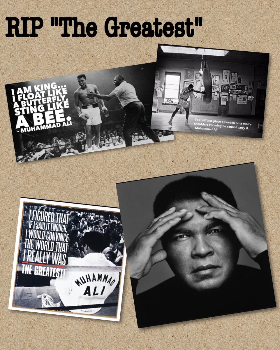 Pamela78's tweet photo. RIP Muhammad Ali "The Greatest" 

"Float like a butterfly, sting like a bee" https://t.co/RgkZrSFzZo